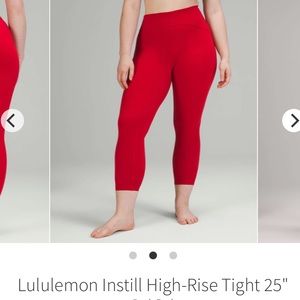 Lululemon NWT Instill High-Rise Tight Pant Legging 25 Red